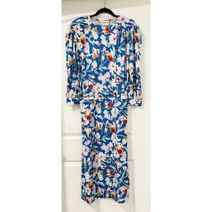 Vintage David Brown California House Dress Large Floral 70s 80s Kaftan Caftan